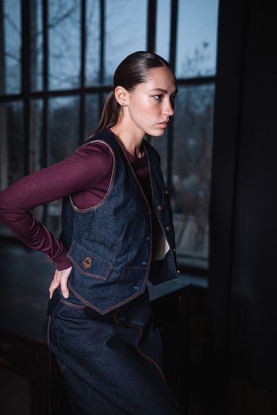 Джинсовий жилет 28 GLOW RAW DENIM 28-GLOW-RD-S фото