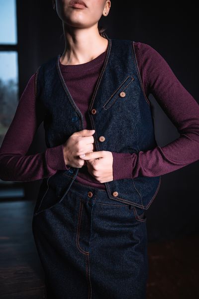 Джинсовий жилет 28 GLOW RAW DENIM 28-GLOW-RD-S фото