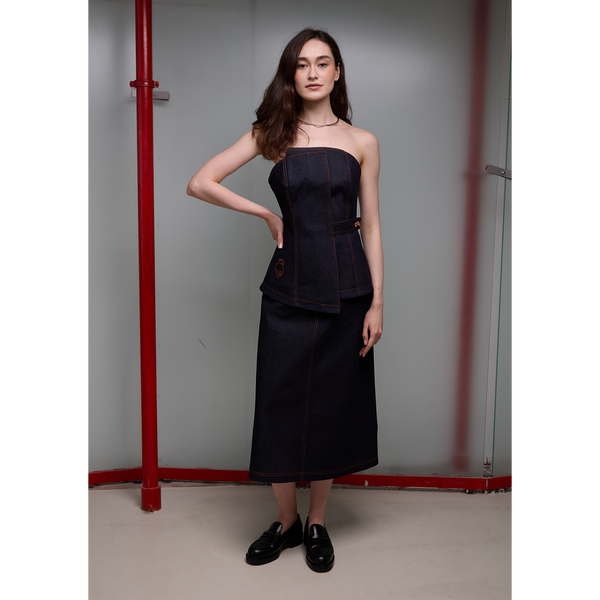 Асиметричний денім-корсет 33 ONYX RAW DENIM 33-ONYX-RD-XS фото