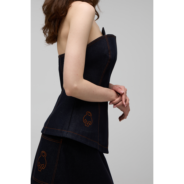 Асиметричний денім-корсет 33 ONYX RAW DENIM 33-ONYX-RD-XS фото