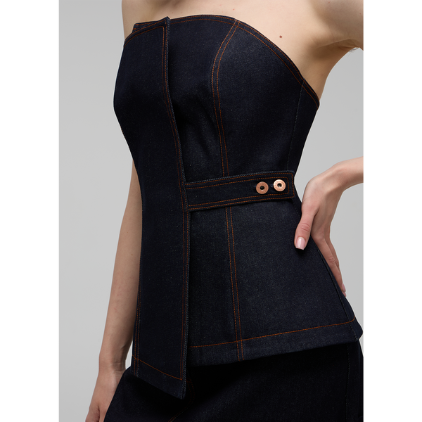 Асиметричний денім-корсет 33 ONYX RAW DENIM 33-ONYX-RD-XS фото